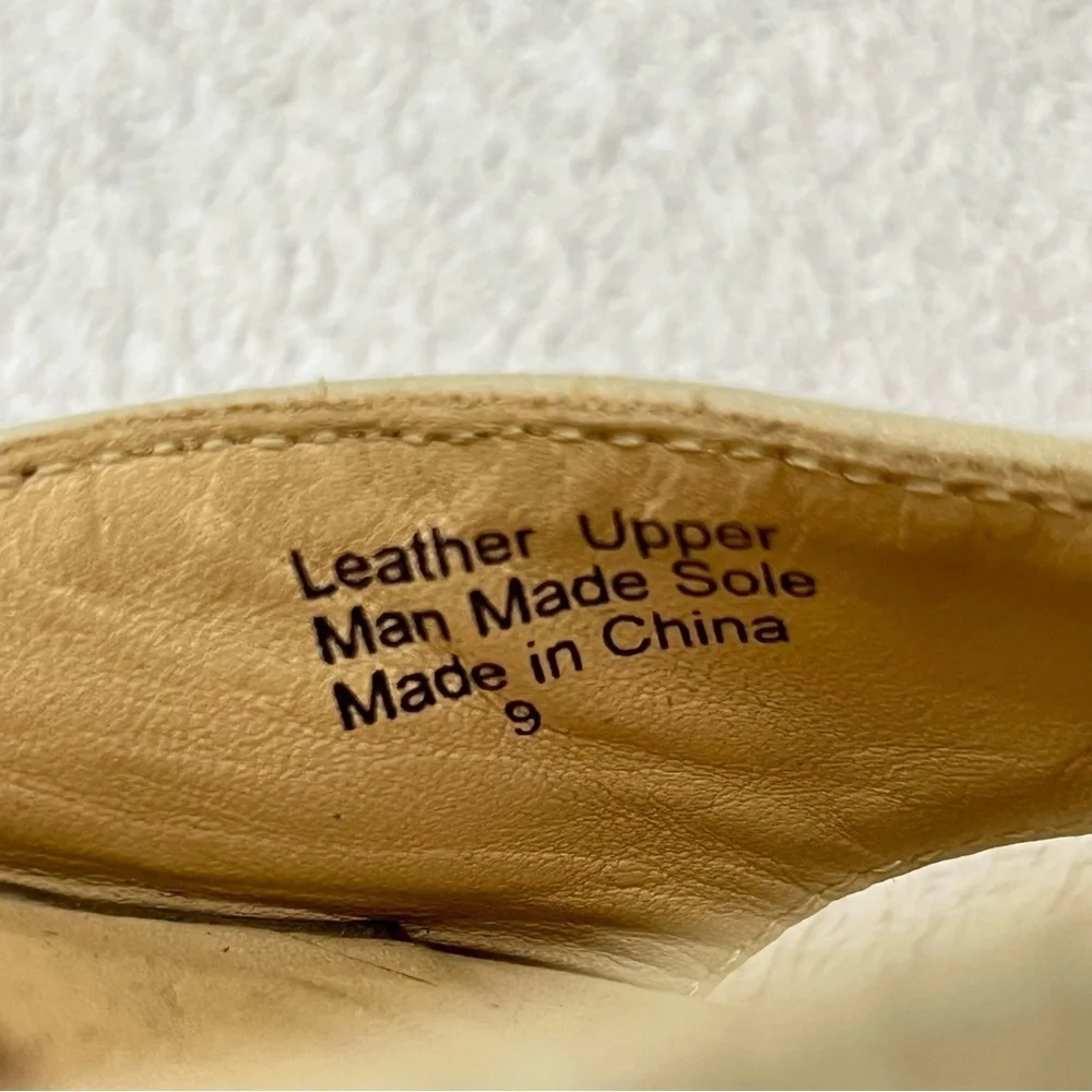 Badgley Mischka Nubuck Leather Espadrille Wedges Tan/Beige Womens 9 Formal Bride